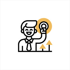 business man with speech bubble