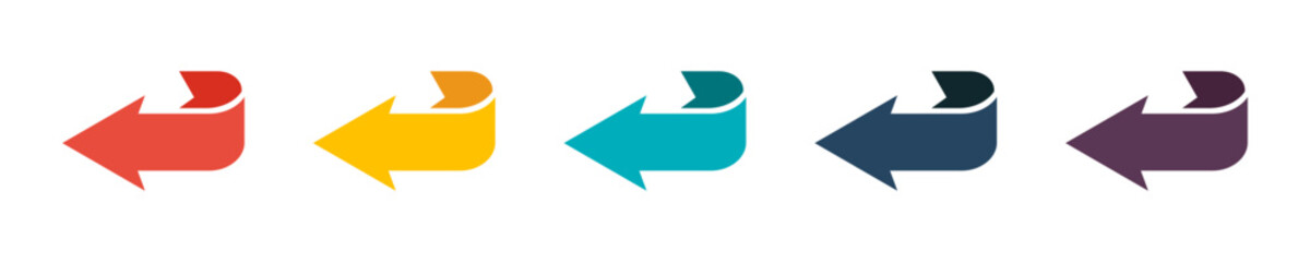 Isolated arrow symbols. Arrow pointers. Arrow vector icons. Flat arrows set. EPS 10