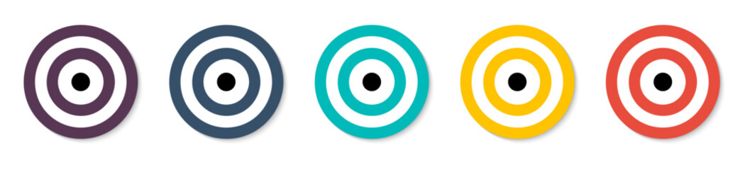 Archery targets collection. Archery target icon set. Realistic targets. Dartboard icons. EPS 10