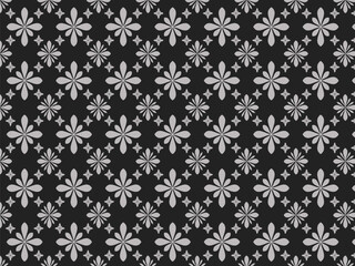 Elegant Gray and Black Floral Pattern Seamless Textile Design for Fashion and Decor
