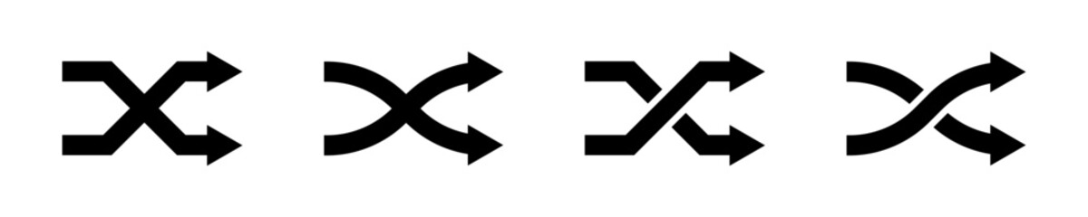 Refresh arrows. Shuffle icons. Refresh vector icon set. Refresh, rotate, reuse, reset, redo arrow icon set. Vector