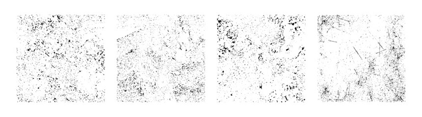 Fototapeta premium Overlay textures set. Vector grunge textures collection. Set of distressed black grain texture. Distress Overlay Textures.