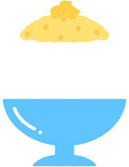 여름 간식 디저트 빙수 과일빙수 노란색 망고빙수 우유 빙수 일러스트