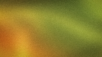 Warm 4K abstract background blending vibrant green and golden yellow with subtle orange and brown hues, featuring a grainy texture. Ideal for natural and organic designs