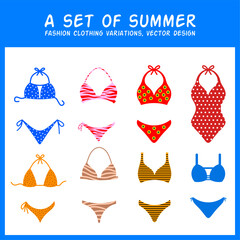 Summer Swimsuit and Bikini Set – Vector Fashion Collection