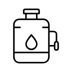 Chemical tank with liquid droplet symbol in minimal style  