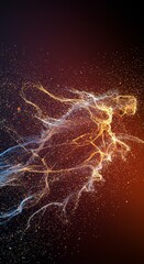 Abstract Particle Horse Illustration Energy Motion Warm Light Sparkle