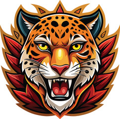 Fototapeta premium Roaring Jaguar Head Mascot