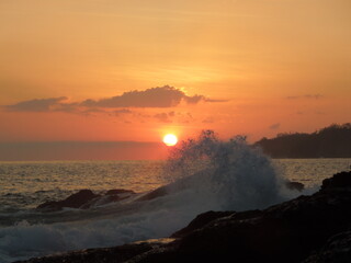 Costarican beach sunset
