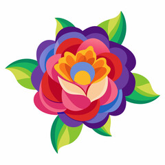 Vibrant and Detailed Floral Design A Colorful Flower Isolated on a Clean White Background Illustration