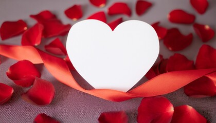 White heart on red petals