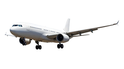 Obraz premium White airplane flying corner view on a white background