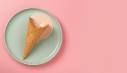 Melted ice cream cone