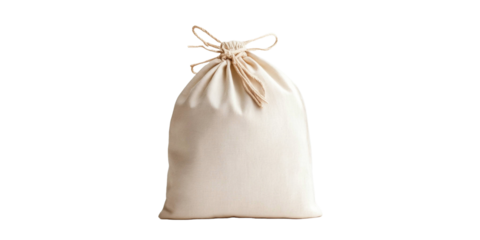 Simple drawstring bag in natural fabric for versatile storage and organization