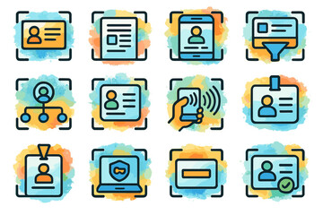 Colorful digital icons for identification and security systems