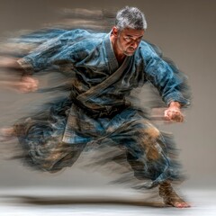 Martial Arts Motion Blur Dynamic Energy Powerful Movement