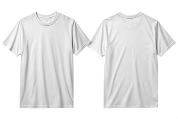 Blank white t-shirt mockup front and back isolated on a white background png - ai generated