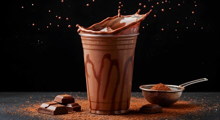 Chocolate Milkshake Splash - Indulgent Dessert Drink