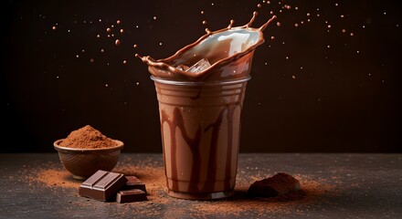 Chocolate Splash: Iced Drink with Cocoa Powder