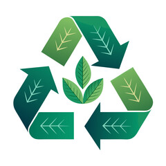 Obraz premium Minimal recycling symbol logo, transparent background