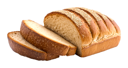 Slicing freshly baked bread kitchen counter food cozy atmosphere isolated on transparent background