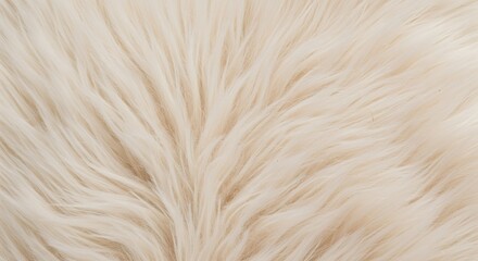 Fototapeta premium Soft Cream Faux Fur Texture Background - Abstract Fluffy Decorative Material, White Fabric, Animal Friendly, Warm Backdrop