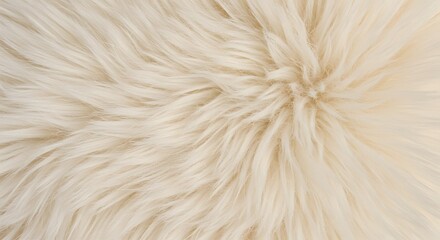 Fototapeta premium Cream White Sheepskin Rug Texture Background - Soft Wool Fleece, Natural Animal Fur