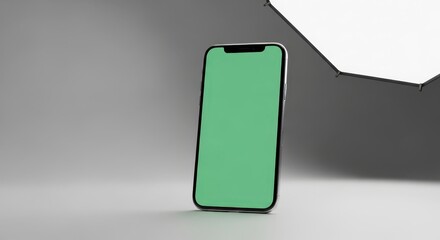 Phone with Green Screen Display in Studio Setup
