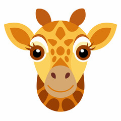 Giraffe Head Isolated on White Background Detailed Face Illustration for Wildlife and Animal Designs