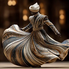 Spinning Figurine in Ornate Clothing