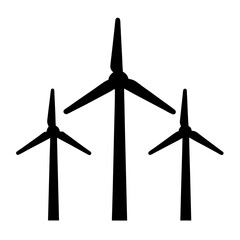 wind turbines isolated on white