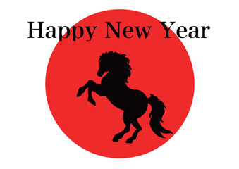 日の丸と跳ね馬のハッピーニューイヤー