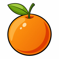 Vibrant orange fruit outline vector design on a clean white background suitable for various creative projects