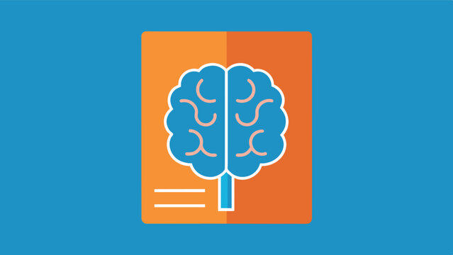 An informational brochure with the outline of a brain on the cover representing the knowledge and resources available through a dementia support hotline for those seeking. Vector illustration