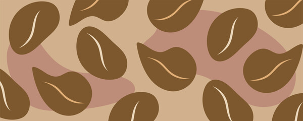 abstract background with brown spots similar to coffee beans, interesting print, vector illustration