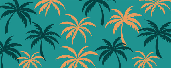 abstract background with palm trees, simple illustration, summer and holiday atmosphere. vector illustration.