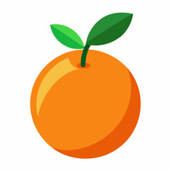 Vibrant Orange Fruit with Green Leaf Vector Illustration for Fresh Produce and Healthy Food Designs