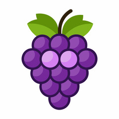 Single Grape Bunch Icon Design for Food Wine Agriculture or Healthy Eating Related Projects and Creative