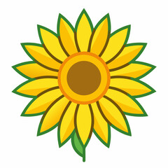 Fototapeta premium Simple Sunflower Icon Design for Graphic Design Projects Nature Illustrations and Summer Themed Visuals with a
