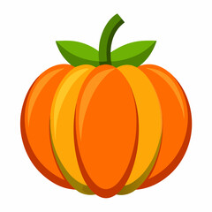 Simple Pumpkin Icon Design with Clean Lines on a White Background for Halloween and Autumn Themes