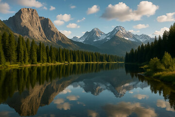 Fototapeta premium mountain lake reflection