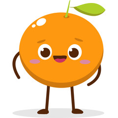 Cute Kawai Orange Character Mascot Element Icon