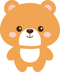 귀여운 아기 곰, 갈색 테디베어 벡터 일러스트