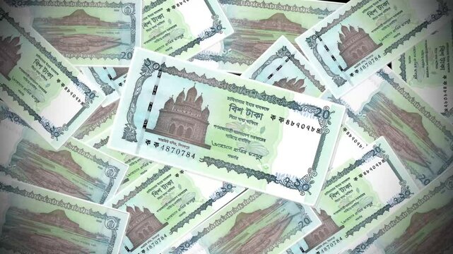 Bangladeshi Taka Twenty Banknote Animation