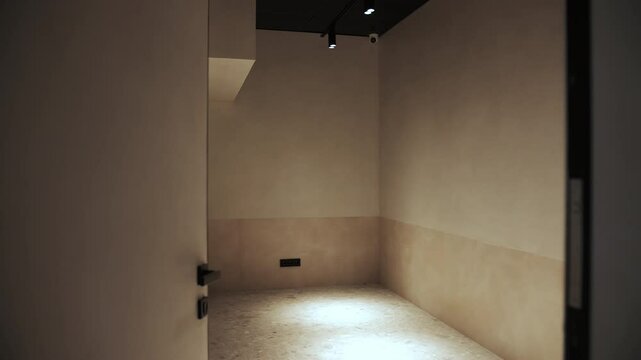 Bicycle storage room in apartment building lobby