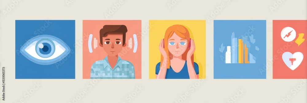 Poster Exploring Different Learning Styles With Visual, Auditory, and Kinesthetic Representations in a Flat Design Format