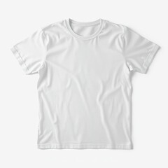Fototapeta premium Blank white t-shirt, perfect for layering or customization, showcasing a modern fit and soft fabric texture.