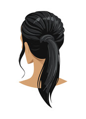 Stylish Messy Ponytail Hairstyle Side View