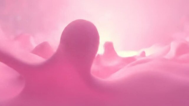 Pink Hues Softscape: Abstract Animation with Gentle Wave Motion