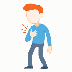 Flat Style Detailed Heart Attack Illustration Concept for Medical Presentation